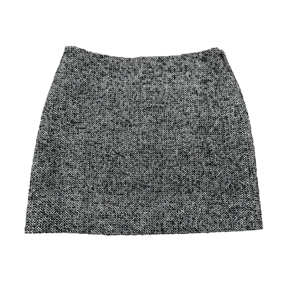 J. Crew Grey Wool Blend Tweed Mini Skirt Preppy Academia Office Women's Size 2